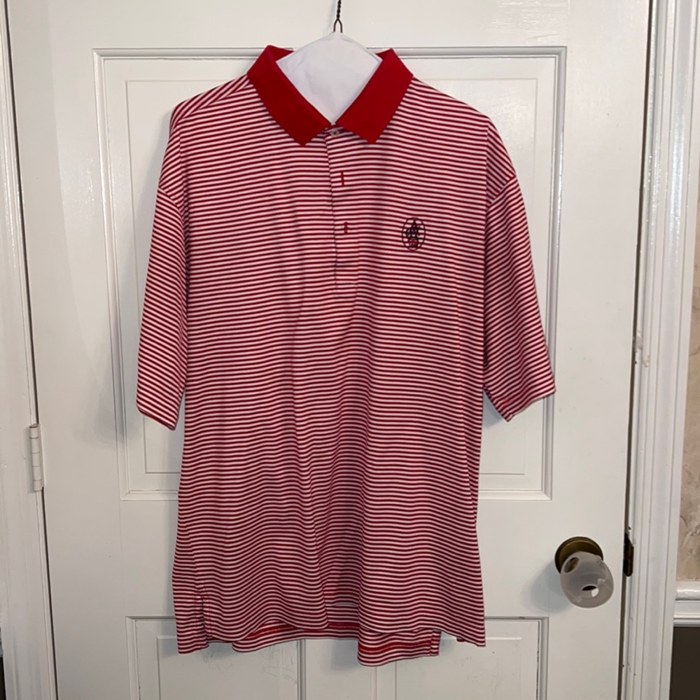 Fairway and Greene Red Stripes Golf Shirt size Large
